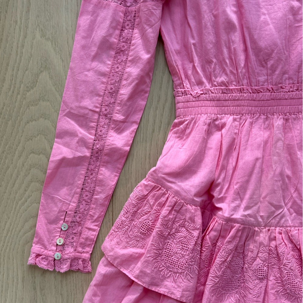 Loveshackfancy Pink Mini Dress. Size P. NEW - Picture 14 of 15